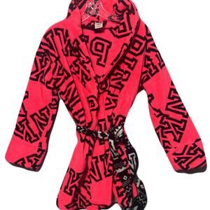 Victoria's Secret PINK Women's XS  Pink Fleece Tie Closure Robe